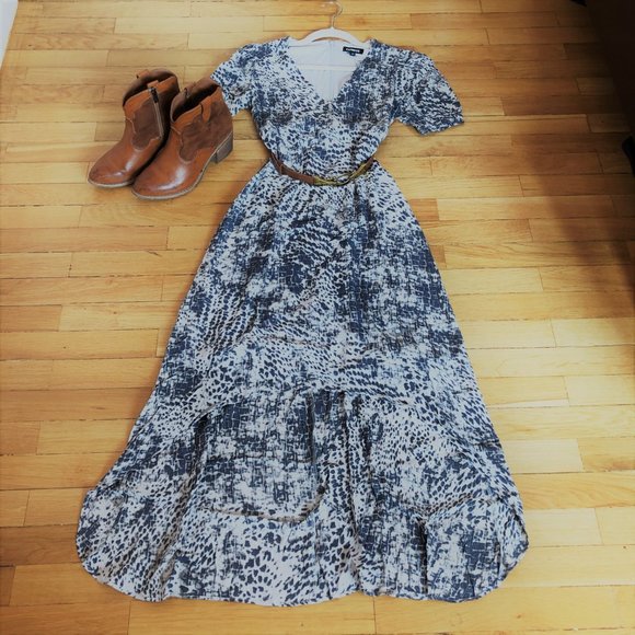 Animal Print Hi-Lo Midi Dress NEW WITH TAGS Size XXS - Picture 4 of 16